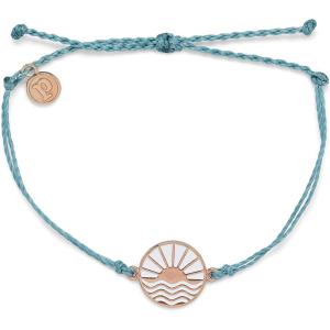 Pura Vida Rose Gold or Silver Sunrise to Sunset Bracelet – Waterproof Band(Rose Gold / Smoke Blue)