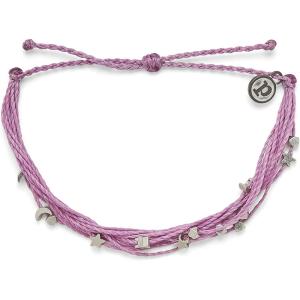 Pura Vida Silver Celestial Beads Malibu Bracelet – 100% Waterproof, Adjustable Band, Brand Charm