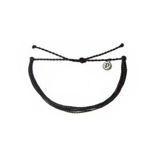 Pura Vida Solid Black Bracelet – Iron-Coated Copper Charm, Adjustable Band – 100% Waterproof
