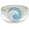 imagePura Vida SilverPlated Cameo Enamel Wave Signet Ring  Brass Base Rhodium Plating  Size 59