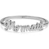 imagePura Vida SilverPlated Mermaid Script Stackable Ring  Brass Base Rhodium Plating  Size 59