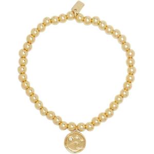 Pura Vida Bracelet Gold Wave Metal Charm Bracelet – Beaded Bracelet with Stretchable Cord, String Bracelet for Women – Stackable Bracelets, Handmade Braceletss – One Size
