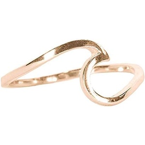 Pura Vida Rose Gold Coated Wave Ring – Gold Plated .925 Sterling Silver – Size 8